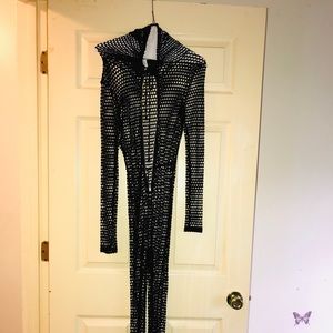 fish net jump suit